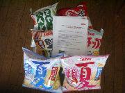 夏ポテト紀州の梅、対馬の浜御塩味、ポテトチップスシーチキンマヨ味、堅あげポテト燻製鶏塩味、さやえんどう、かっぱえびせん