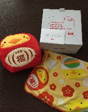 ブランケット付き だるま手のりたまクッション