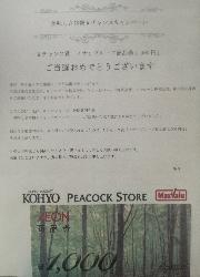 W チャンス賞「イオングループ商品券1,000円」