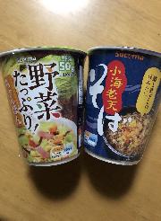 セイコーマート 小海老天そば・野菜たっぷりちゃんぽん