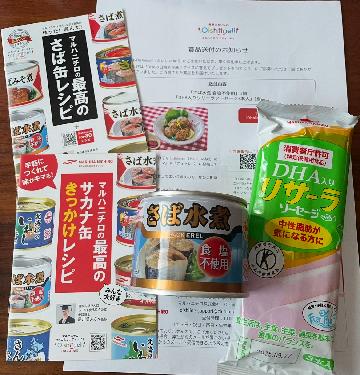 『さば水煮食塩不使用』1個 『DHA入りリサーラソーセージ3本入」1個