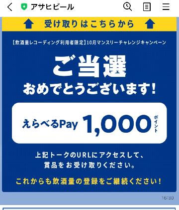 えらべるpay 1,000 ポイント
