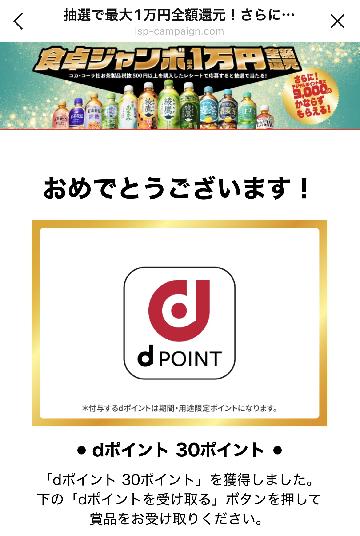 dポイント30ポイント