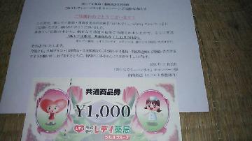 レディ薬局 共通商品券（1000円分）