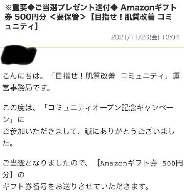 Amazonギフト券 500円分