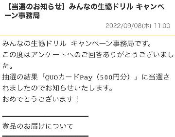 QUOカードpay（500円分）