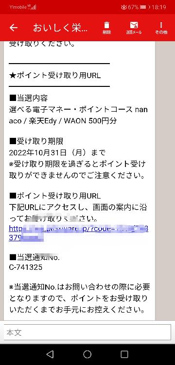 電子マネーポイント　500円分