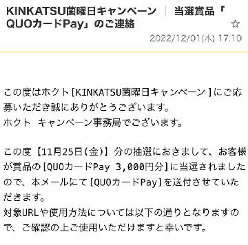 QUOカードPay 3,000円分