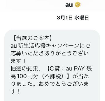 C賞 auPAY100円分