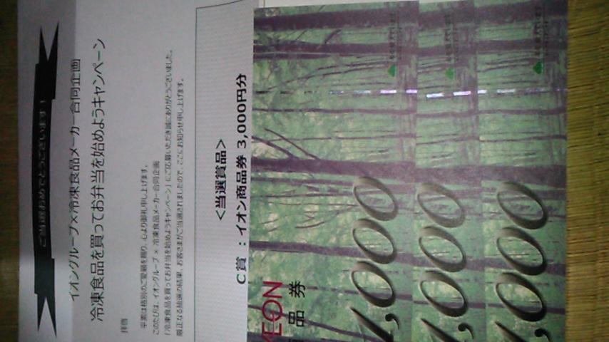 イオン商品券3000円分