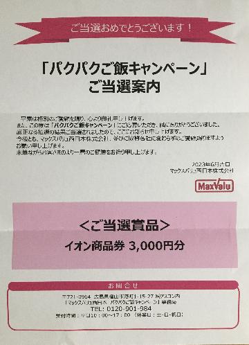 イオン商品券3,000円分