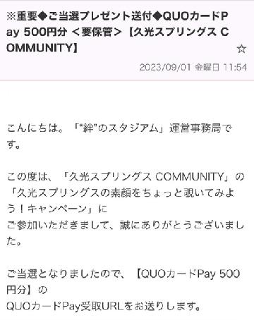 【QUOカードPay 500円分】
