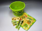 バケツ・ハンドタオル・フルーツピック・ボールペン・ティッシュ・ハーフカットスプーン