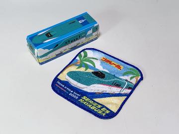 はやぶさデザインケース入りミニタオル・オリジナルトミカ「三ツ矢」キャンピングカー